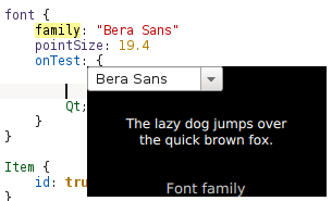 KDevelop 5 font chooser